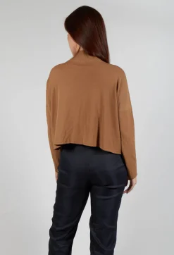 Sarah Pacini Knitwear|Cardigans^Zip Up Stripe Cardigan in Brown