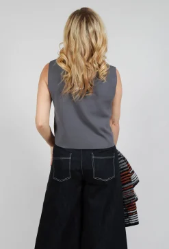 Sarah Pacini Jumpers^Zipped Sweater Vest in Charcoal