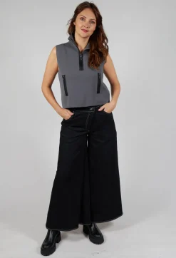 Sarah Pacini Jumpers^Zipped Sweater Vest in Charcoal