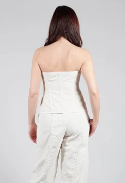 Masnada Tops^Zipper Fastening Corset Top in Chalk